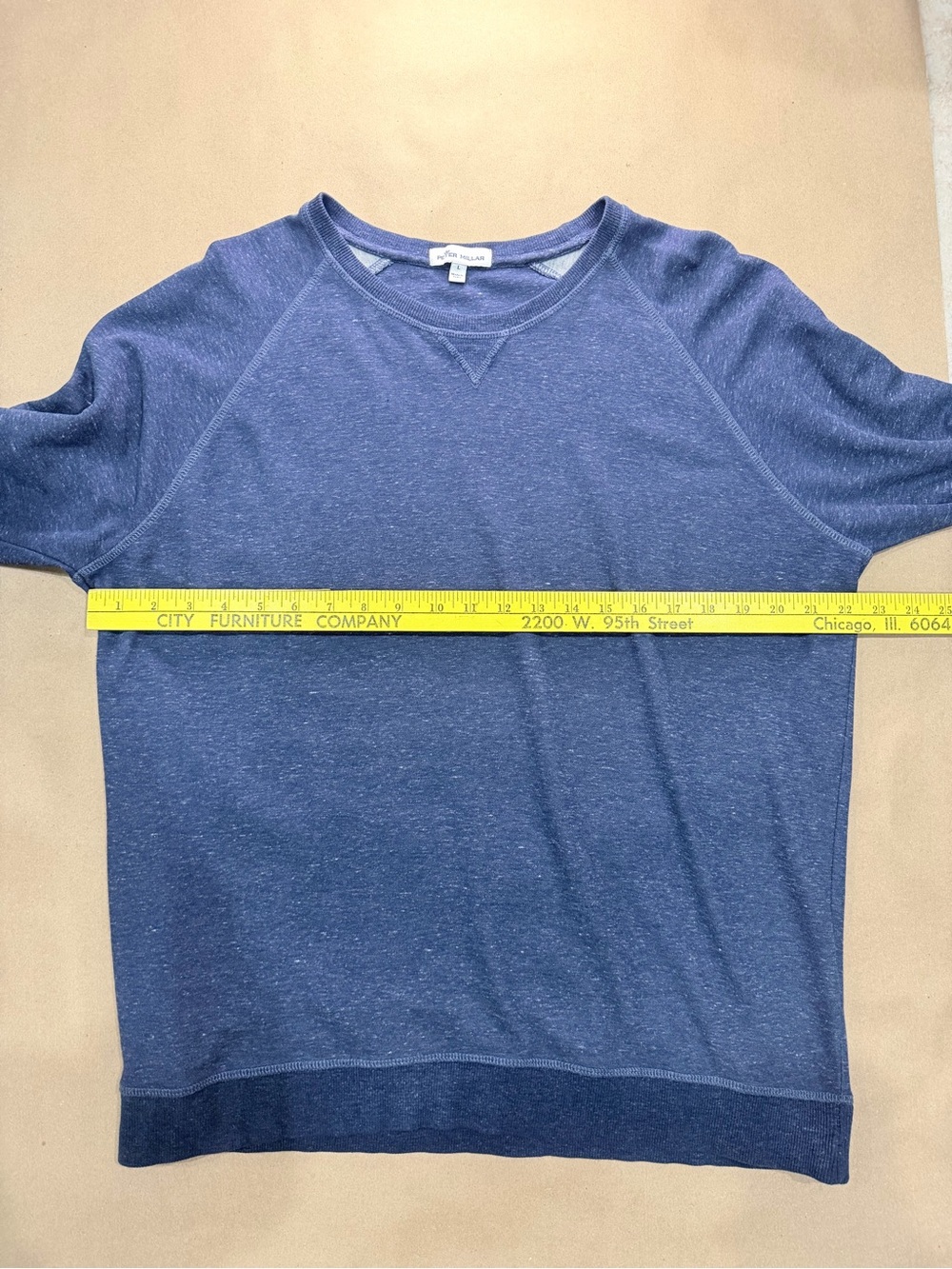 Peter Millar Navy Crewneck Sweatshirt – Men’s L Cotton Modal Blend - Picture 7 of 8